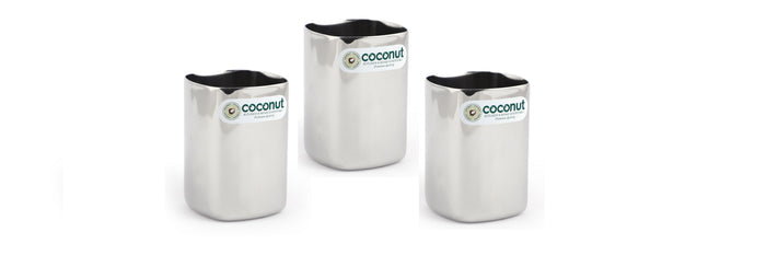 Coconut Stainless Steel Square Glass (250ml) | Heavy Gauge Food Grade BPA Free Drinking Tumbler | Mirror Finish Glass for Water, Juice, Lemonade, Milk & Beverages | Durable Rust Proof Steel Glass | Model - B39 Four Square.