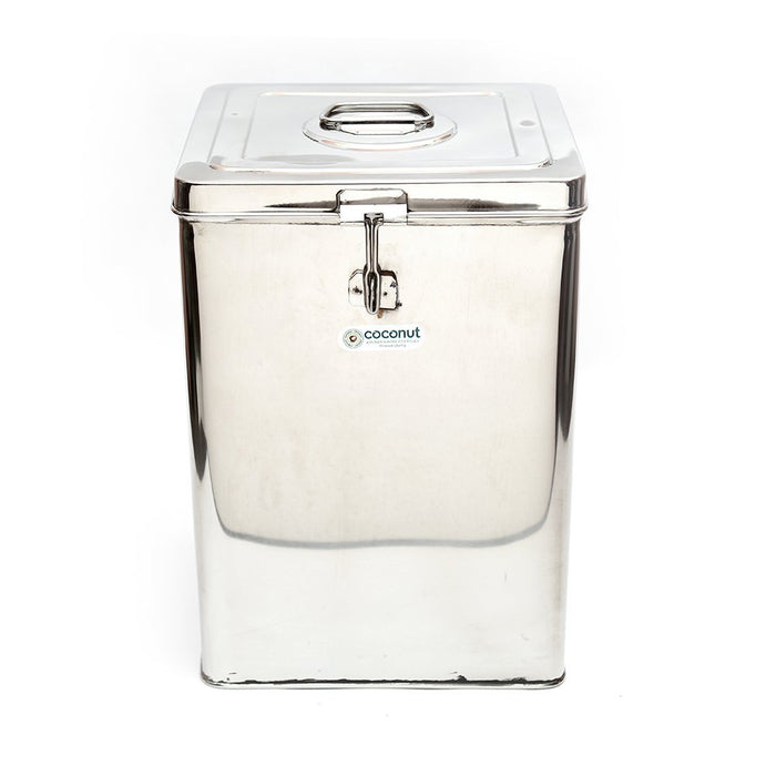 Coconut Stainless Steel Square Tin - Grocery Container / kunj / Dabba / Pipa / Canister / Food Storage Container, Model - Square tin Junior