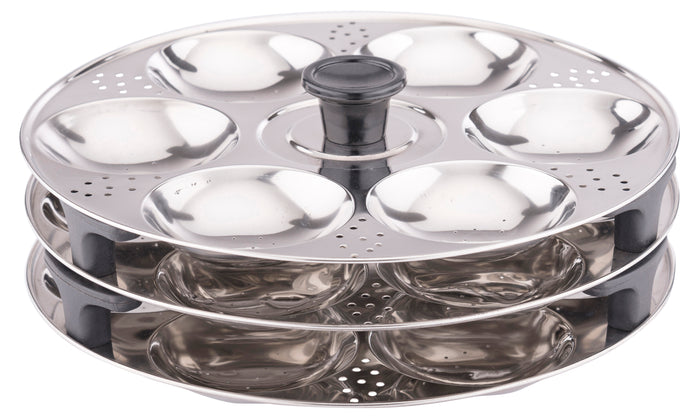 Coconut Stainless Steel Triply Idli Cooker - SS Lid, Steamer Plate, Heavy Gauge, Thick bottom,Induction and Gas Stove Based, Sandwich triply bottom. Model - Multipurpose steamer (20 Idlies) with Combo