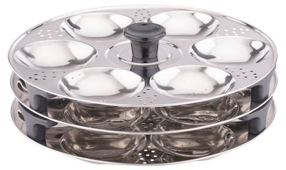 Coconut Stainless Steel Triply Idli Cooker - SS Lid, Steamer Plate, Heavy Gauge, Thick bottom,Induction and Gas Stove Based, Sandwich triply bottom. Model - Multipurpose steamer (20 Idlies) with Combo