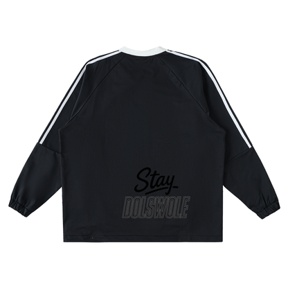 Color-Block V-Neck Long-Sleeve T-Shirt