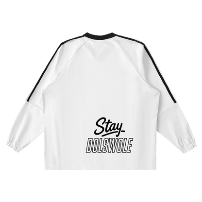 Color-Block V-Neck Long-Sleeve T-Shirt
