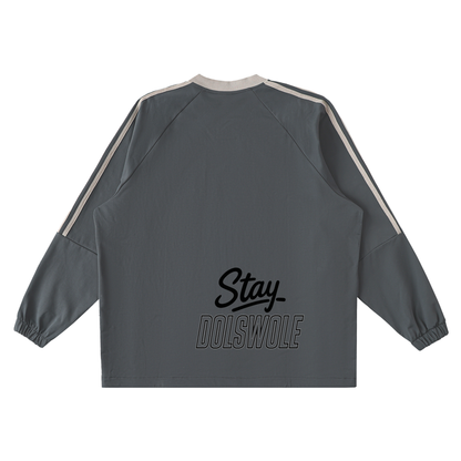 Color-Block V-Neck Long-Sleeve T-Shirt