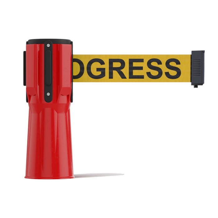 RED / YELLOW WITH "CLEANING IN PROGRESS" BLACK LETTERS