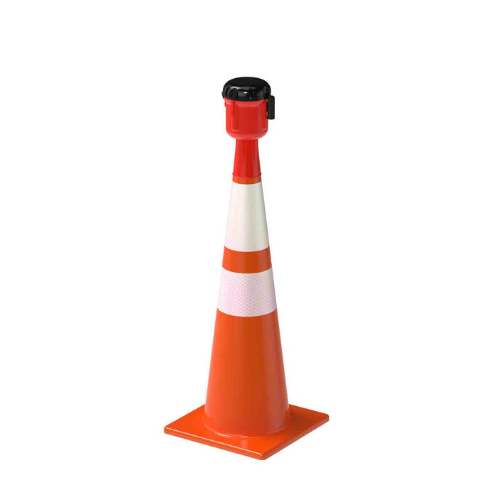 Cone - Mounted Retractable Belt Barrier, Red Case - Montour Line CM160 - Crowd Control Warehouse