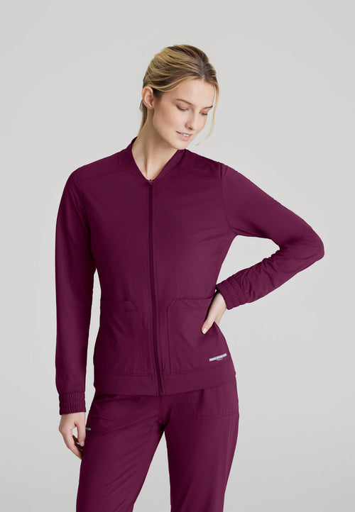 Contour Knit Warm-Up - Wine - Grey's Anatomy Scrubs