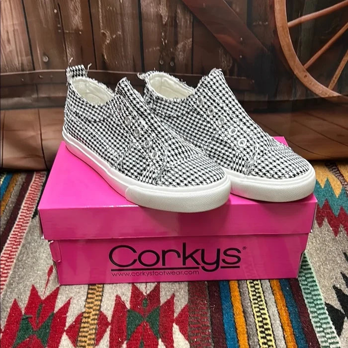 Corkys Houndstooth Slip On Tennis Shoe