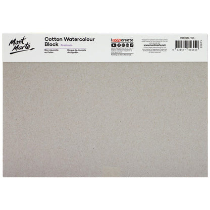 Cotton Watercolour Paper Block Premium 300gsm A5 (8.3 x 5.8in) 12 Sheet