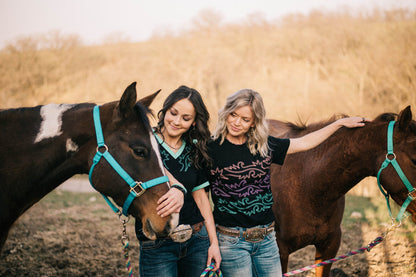 Cowgirl tee Multi Scroll colors