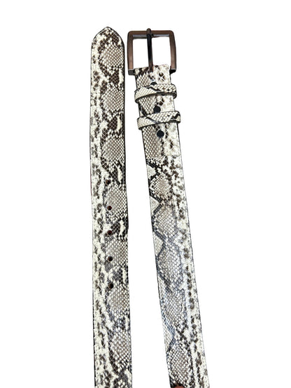 Python belt with western buckle.
