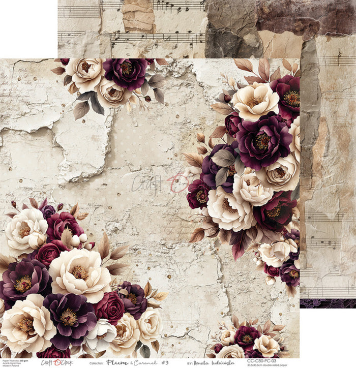 Craft O'Clock - 12X12 Paper Pad - Plum & Caramel. Available at Embellish Away in Bowmanville Ontario Canada.