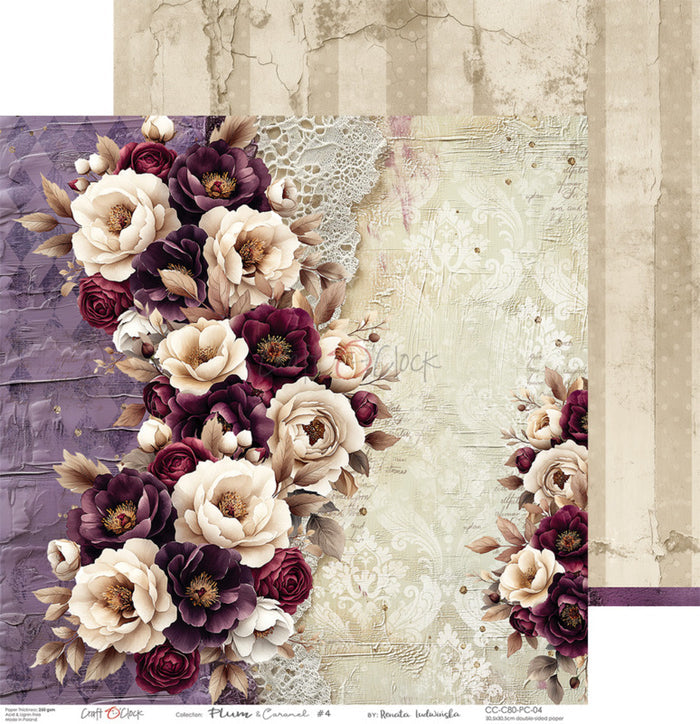 Craft O'Clock - 12X12 Paper Pad - Plum & Caramel. Available at Embellish Away in Bowmanville Ontario Canada.