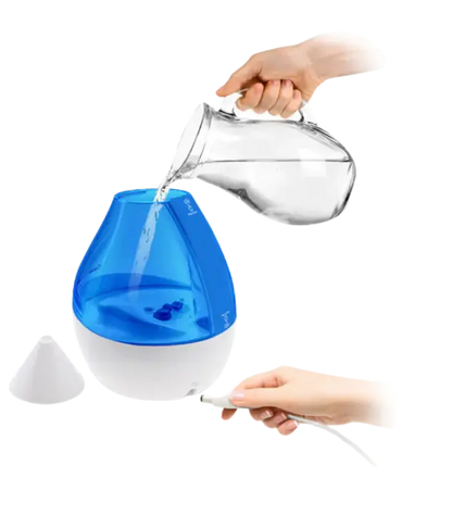 Crane Cool Mist Humidifier with sound machine and adjustable mist settings for enhanced sleep and air moisture control