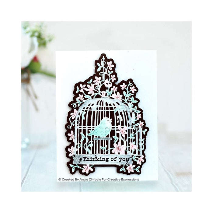 Creative Expressions - Craft Dies By Paper Panda - Magical Forest. This stunning design has been hand drawn by husband-and-wife duo Louise and Ryan Firchau expert paper cutters. These gorgeous designs are created in a distinct and exquisite style and are much sought after. This mystical creature and trees die will make a superb card front or scrapbook page. Available at Embellish Away located in Bowmanville Ontario Canada. Card example by Angie Cimbalo