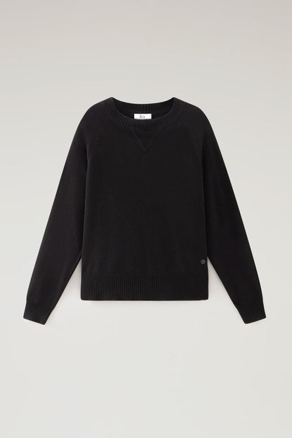 Crewneck Sweater in Wool Blend Black