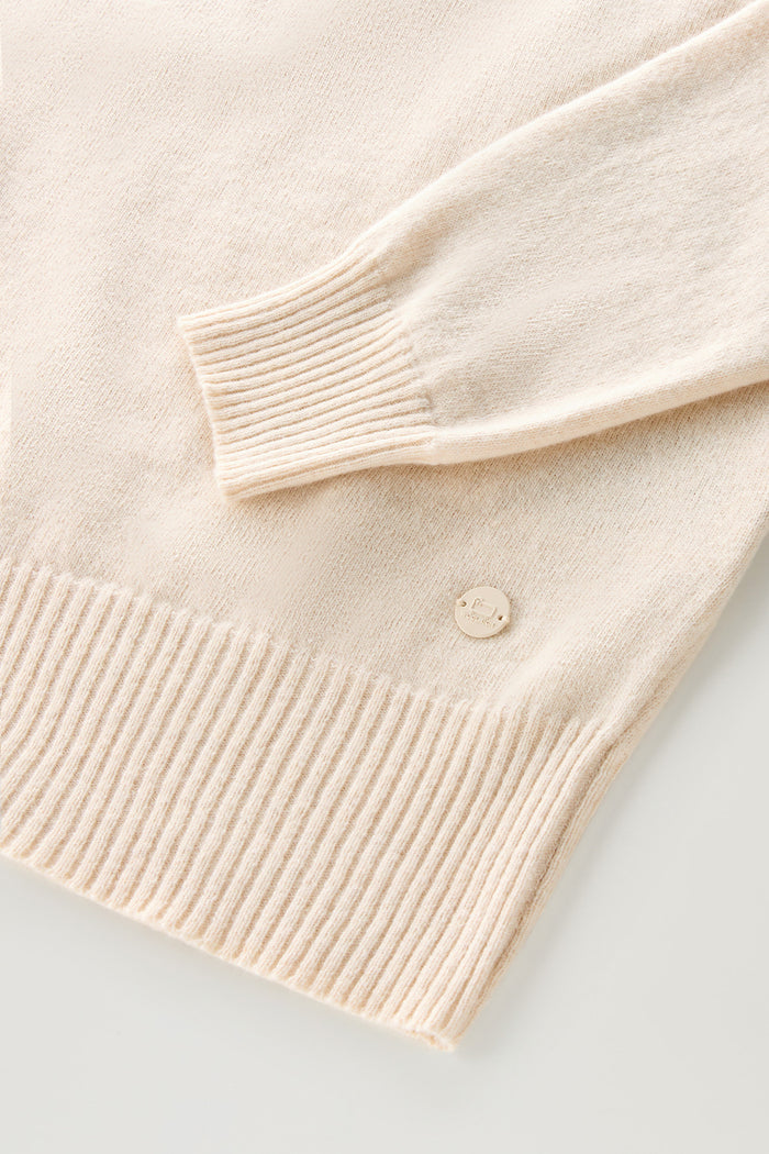 Crewneck Sweater in Wool Blend Milky Cream
