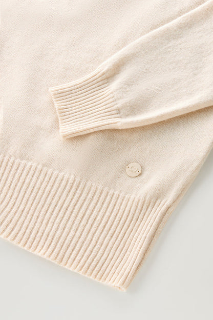 Crewneck Sweater in Wool Blend Milky Cream