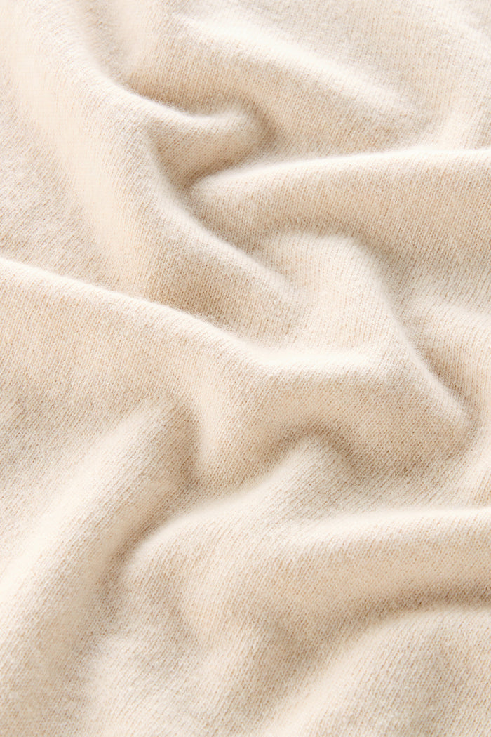 Crewneck Sweater in Wool Blend Milky Cream