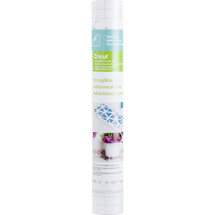 Cricut - Vinyl Strong Grip Transfer Tape - 12"X48". Provo Craft-Vinyl Strong Grip Transfer Tape. This tape is designed to transfer specialty vinyl cuts to surfaces with ease. Create removable media covers, labels, decor and more! This package contains one 12x48 inch roll of transfer tape. Imported. Available at Embellish Away located in Bowmanville Ontario Canada.