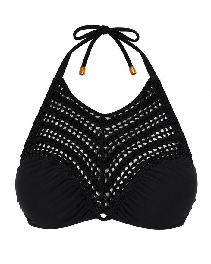 Outline image of Crochet Bikini Top - Black