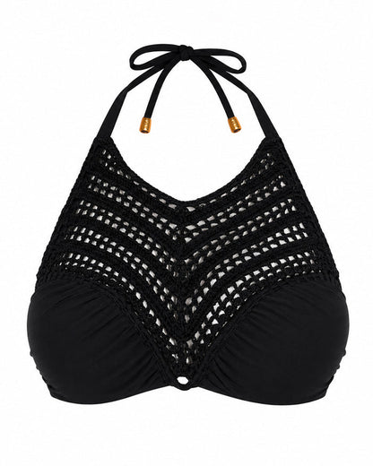 Outline image of Crochet Bikini Top - Black