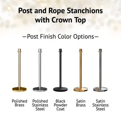 Crown Top Dual Rope Stanchion with Cast Iron Base - Montour Line CILineD - Crowd Control Warehouse