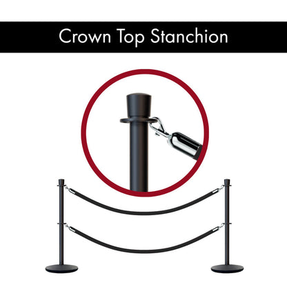 Crown Top Dual Rope Stanchion with Cast Iron Base - Montour Line CILineD - Crowd Control Warehouse
