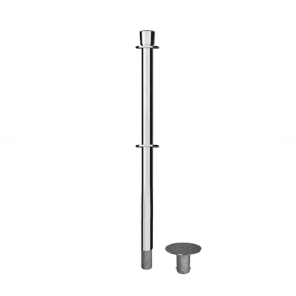 Crown Top Dual Rope Stanchion with Removable Base - Montour Line CXLineDR - Crowd Control Warehouse