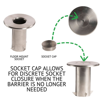 Crown Top Dual Rope Stanchion with Removable Base - Montour Line CXLineDR - Crowd Control Warehouse