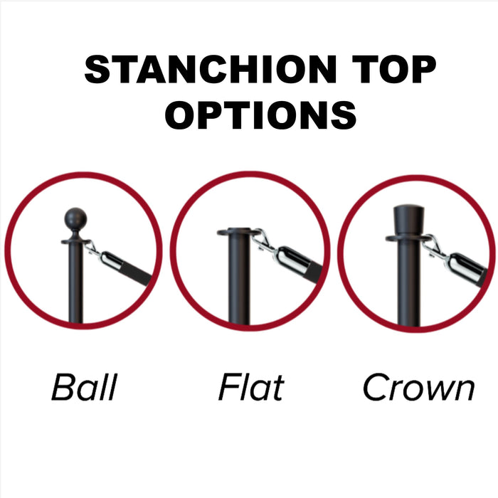 Crown Top Dual Rope Stanchion with Removable Base - Montour Line CXLineDR - Crowd Control Warehouse