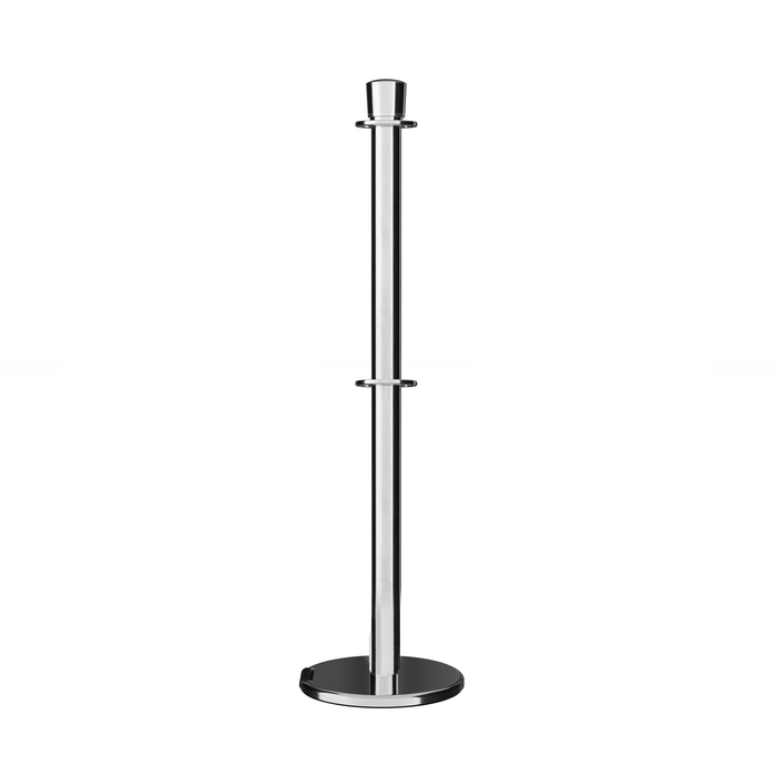 Crown Top Dual Rope Stanchion with Roller Base - Montour Line CELineD - Crowd Control Warehouse