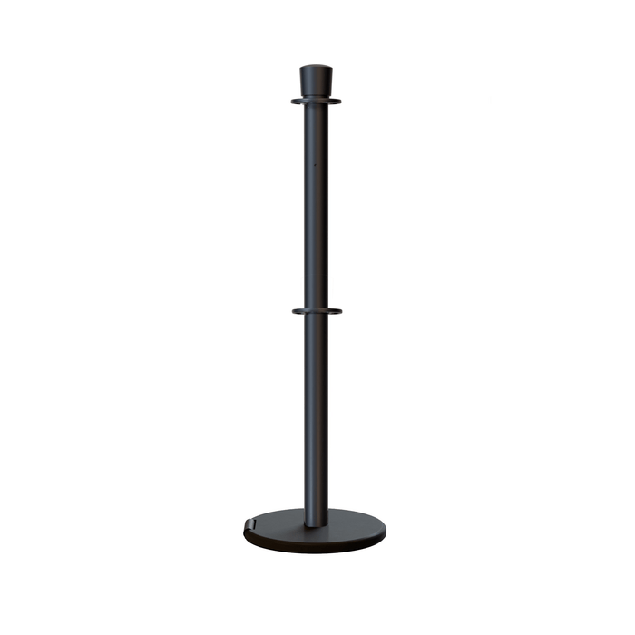 Crown Top Dual Rope Stanchion with Roller Base - Montour Line CELineD - Crowd Control Warehouse