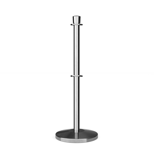 Crown Top Dual Rope Stanchion with Sloped Base - Montour Line CLineD - Crowd Control Warehouse