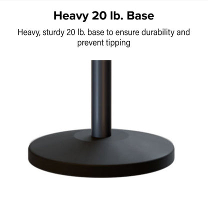 Crown Top Dual Rope Stanchion with Sloped Base - Montour Line CLineD - Crowd Control Warehouse