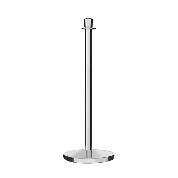 Crown Top Post and Rope Stanchion with Cast Iron Base - Montour Line CILine - Crowd Control Warehouse