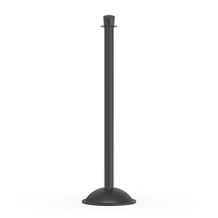 Crown Top Post and Rope Stanchion with Dome Base - Montour Line CDLine - Crowd Control Warehouse