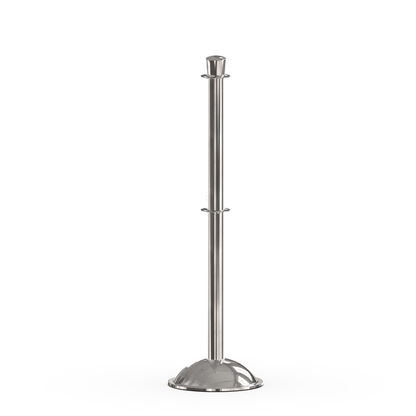 Crown Top Post and Rope Stanchion with Dome Base - Montour Line CDLineD - Crowd Control Warehouse