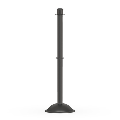 Crown Top Post and Rope Stanchion with Dome Base - Montour Line CDLineD - Crowd Control Warehouse