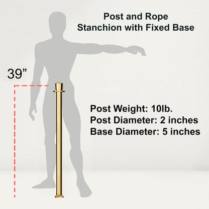 Crown Top Rope Stanchion with Fixed Base - Montour Line CXLineF - Crowd Control Warehouse