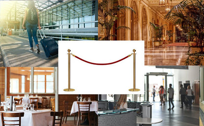 Crown Top Rope Stanchion with Low Profile Base - Montour Line CXLine - Crowd Control Warehouse