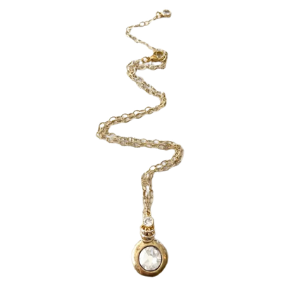Crystal Drop Necklace, gold