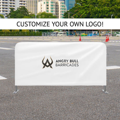 Custom Printed Heavy Duty Barricade Jacket Covers For 8.5 FT Barricades - Angry Bull Barricades - Crowd Control Warehouse