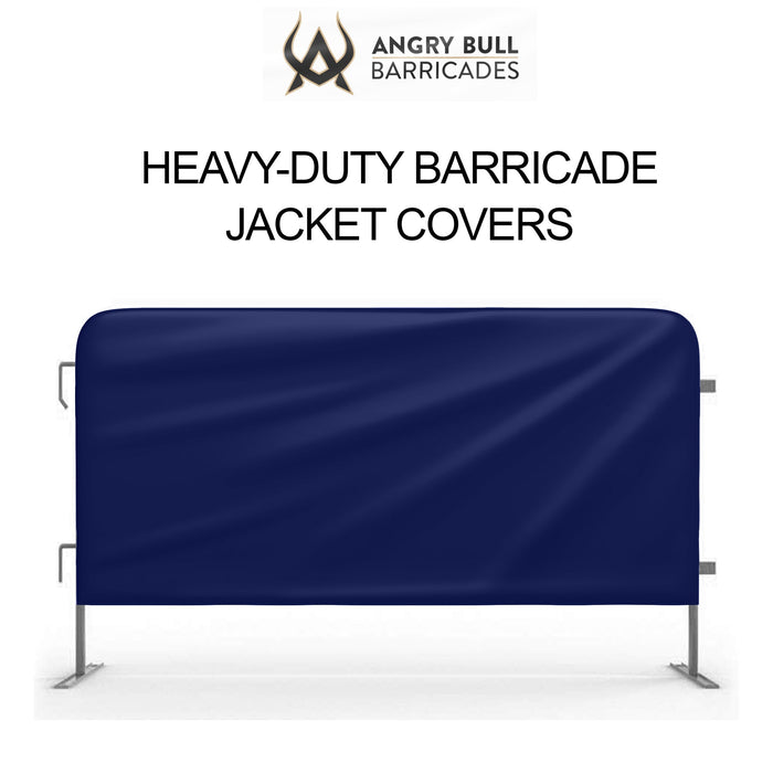 Custom Printed Heavy Duty Barricade Jacket Covers For 8.5 FT Barricades - Angry Bull Barricades - Crowd Control Warehouse