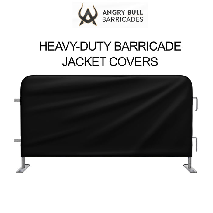 Custom Printed Heavy Duty Barricade Jacket Covers For 8.5 FT Barricades - Angry Bull Barricades - Crowd Control Warehouse