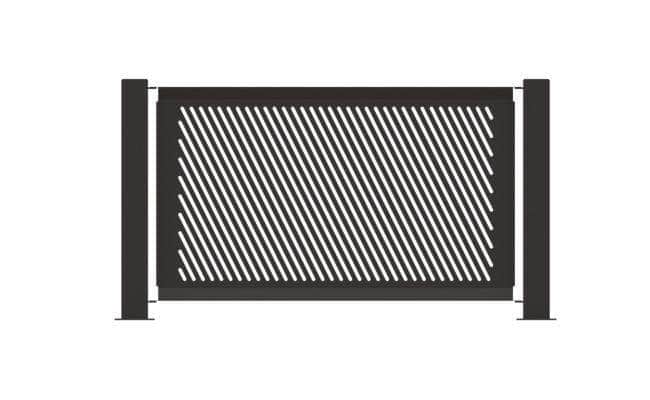 Decorative Event Fence Panel - Slant Pattern - Crowd Control Warehouse