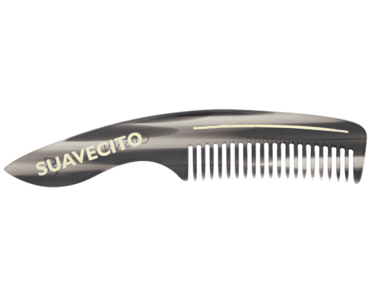 Deluxe Handle Beard Comb - Black - Front