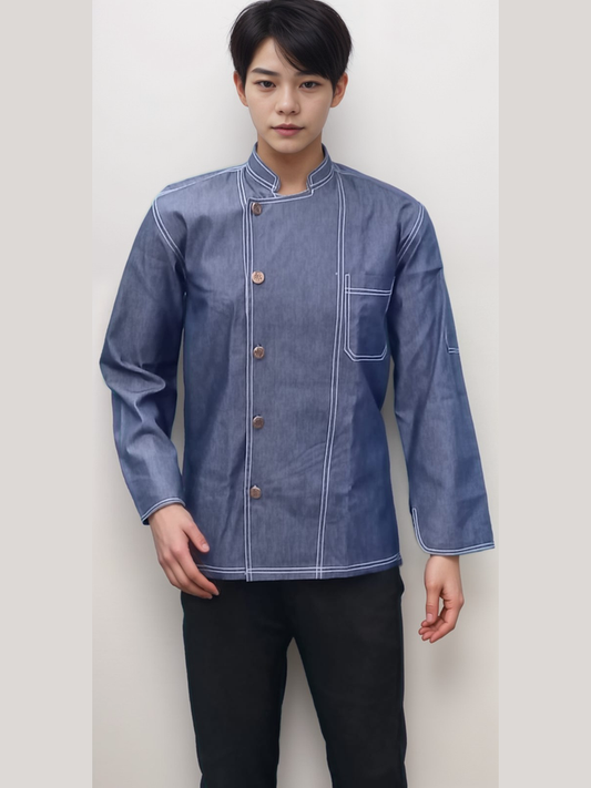 Denim Chef Coat | HICKORY - J R GARMENTS