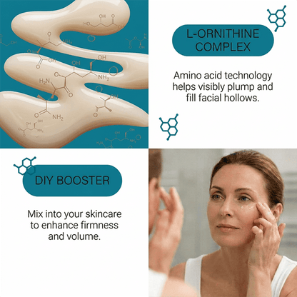 dermafill serum booster contains amino acid technology that helps visibly plump and fill facial hollows