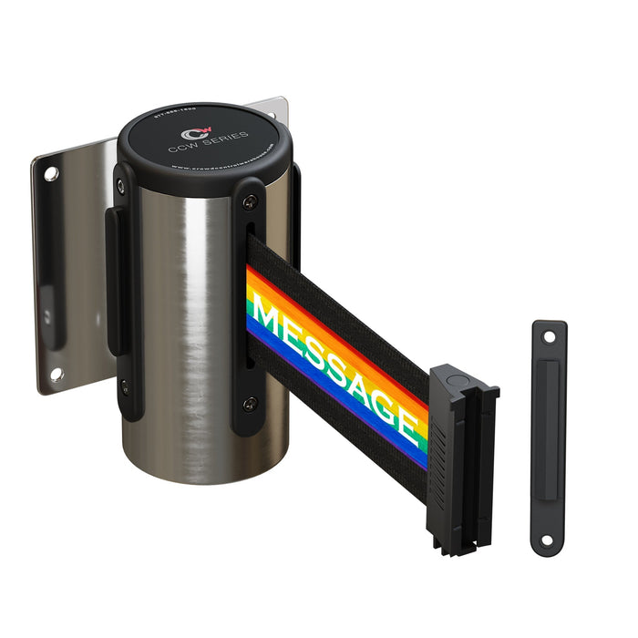 Design Your Own Custom Printed Belts for Wall Mounted Belt Barriers - Crowd Control Warehouse