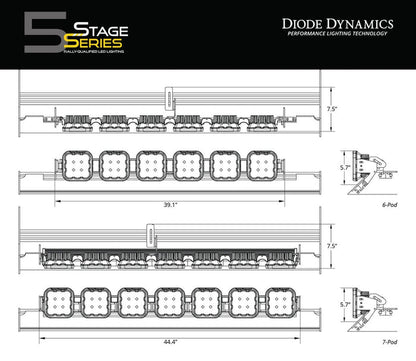 Diode Dynamics SS5 Crosslink Light Bar Mounts For Sherpa/Prinsu Racks